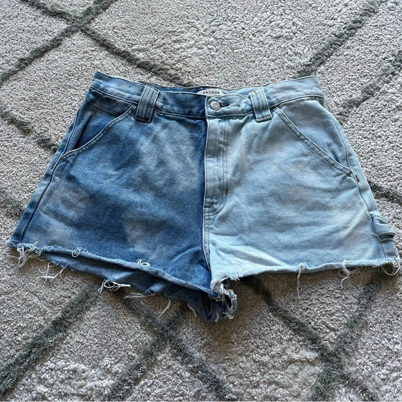 PacSun high rise denim jean shorts Bleach Half and Half mixed 30 - Picture 1 of 9